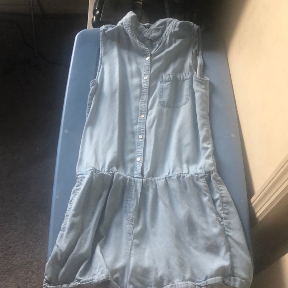 Light blue jean romper